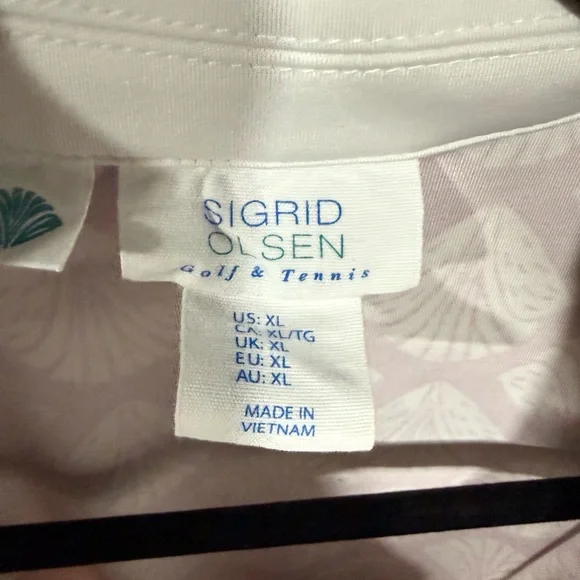 Sigrid Olsen Pink Shell Pattern Sleeveless Golf Dress - Picture 2 of 3